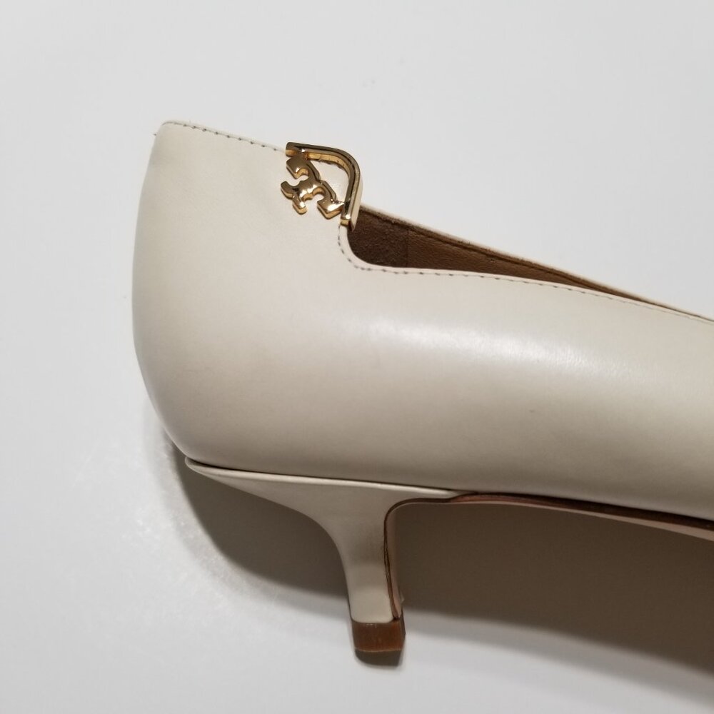 NIB Tory Burch Elizabeth Pump 40MM Leather Perfect Ivory Size 8.5 $278 - Picture 13 of 16